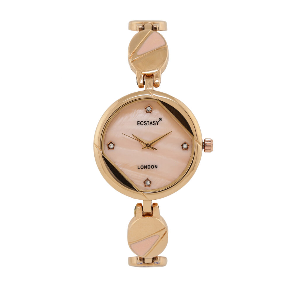 ECSTASY Tulip Marbele Luxe Line Collection Rose Gold Bracelet Womens Watch