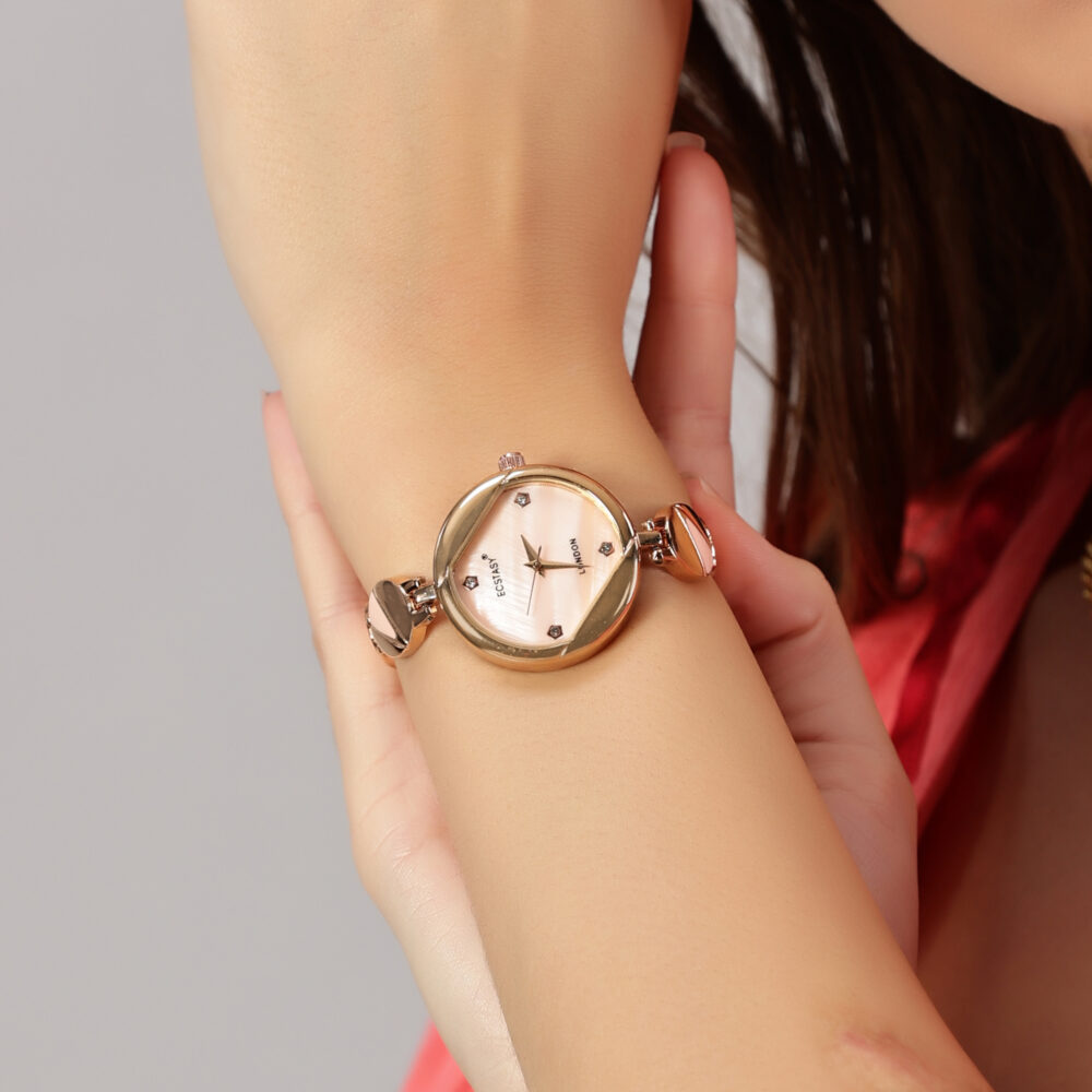 ECSTASY Tulip Marbele Luxe Line Collection Rose Gold Bracelet Womens Watch - Image 3